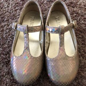 Gold Mary Jane shoes